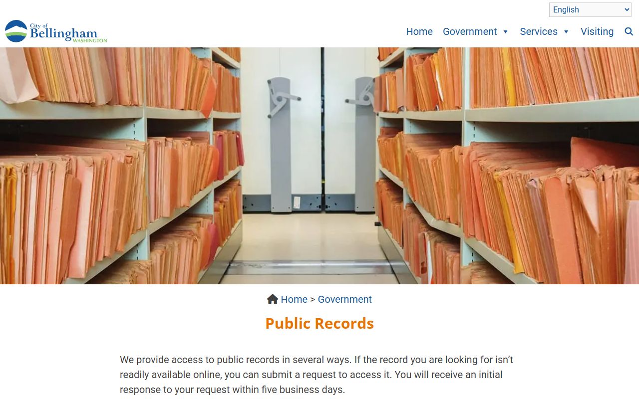 Bellingham public records page for booking releases