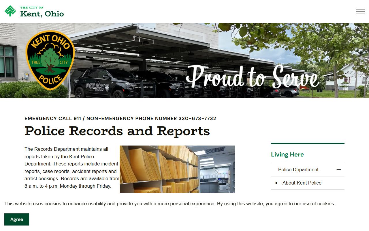 Kent Police Department booking releases records page