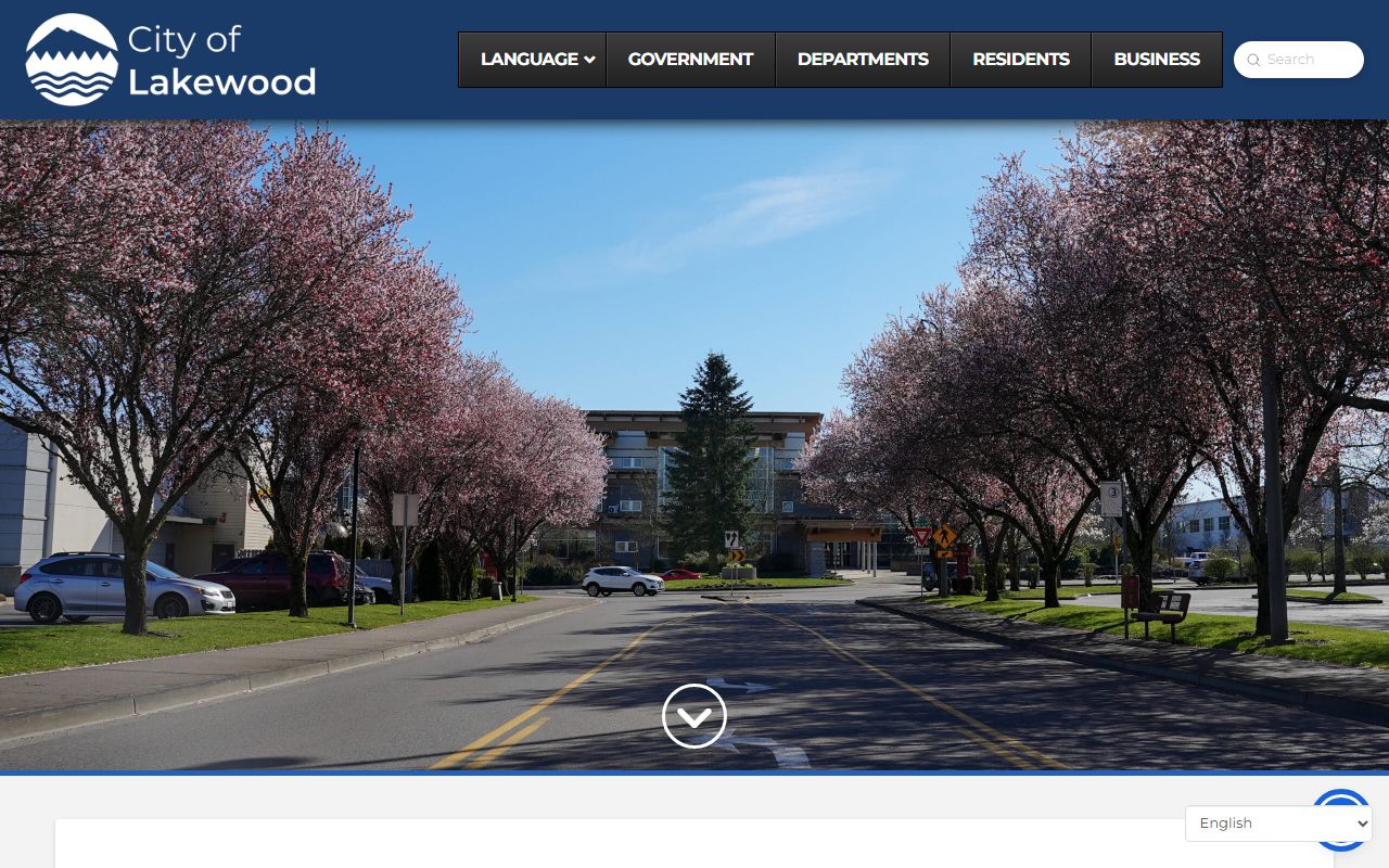 City of Lakewood Washington main page for booking releases