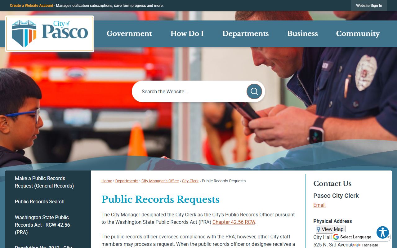 Pasco public records requests portal for booking releases