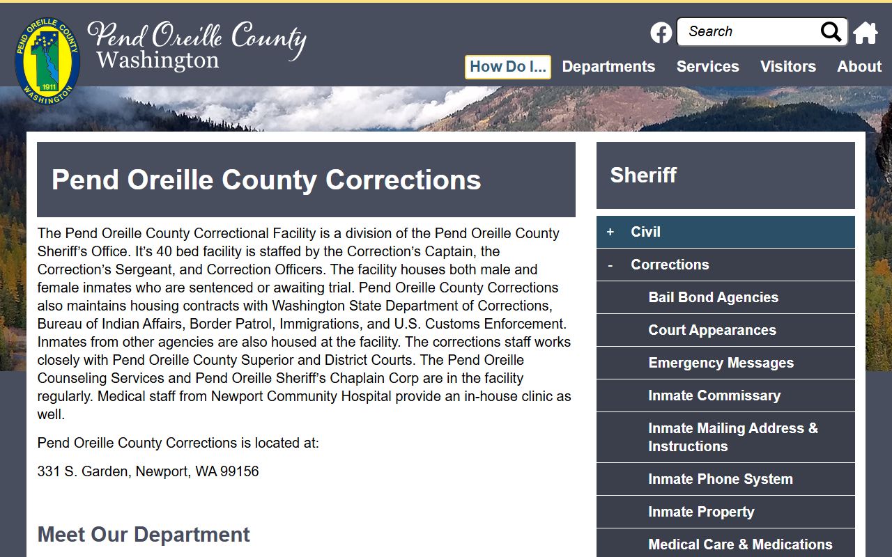 Pend Oreille County booking releases - jail