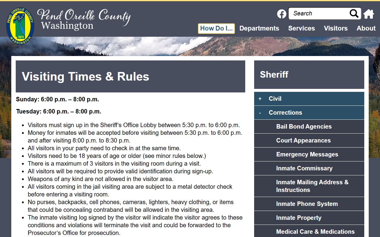 Pend Oreille County booking releases - visit