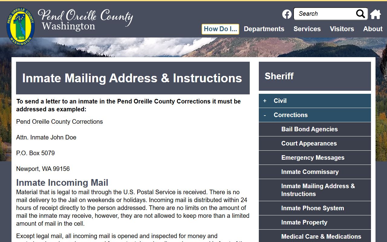Pend Oreille County booking releases - mail