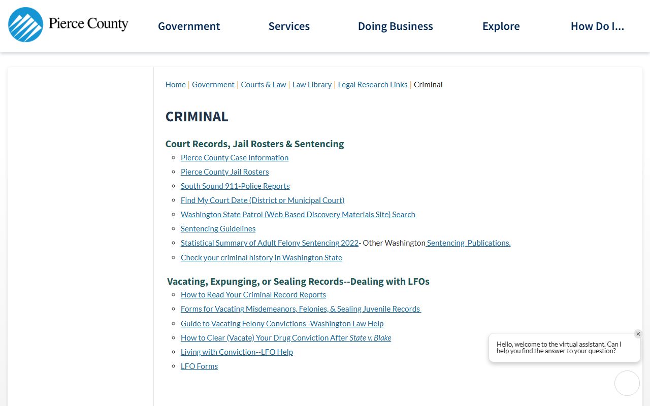 Pierce County booking releases - criminal hub