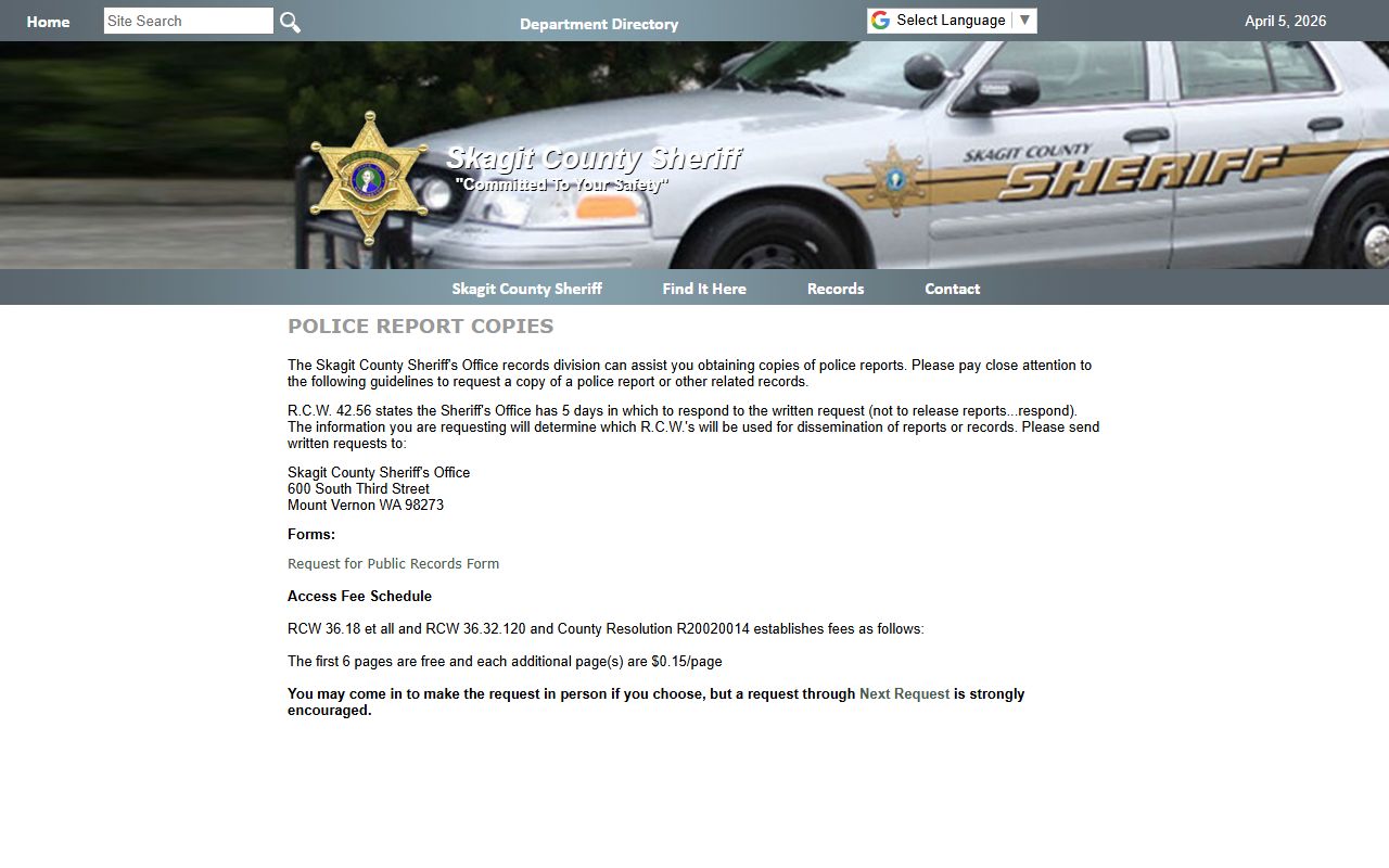 Skagit County booking releases - records