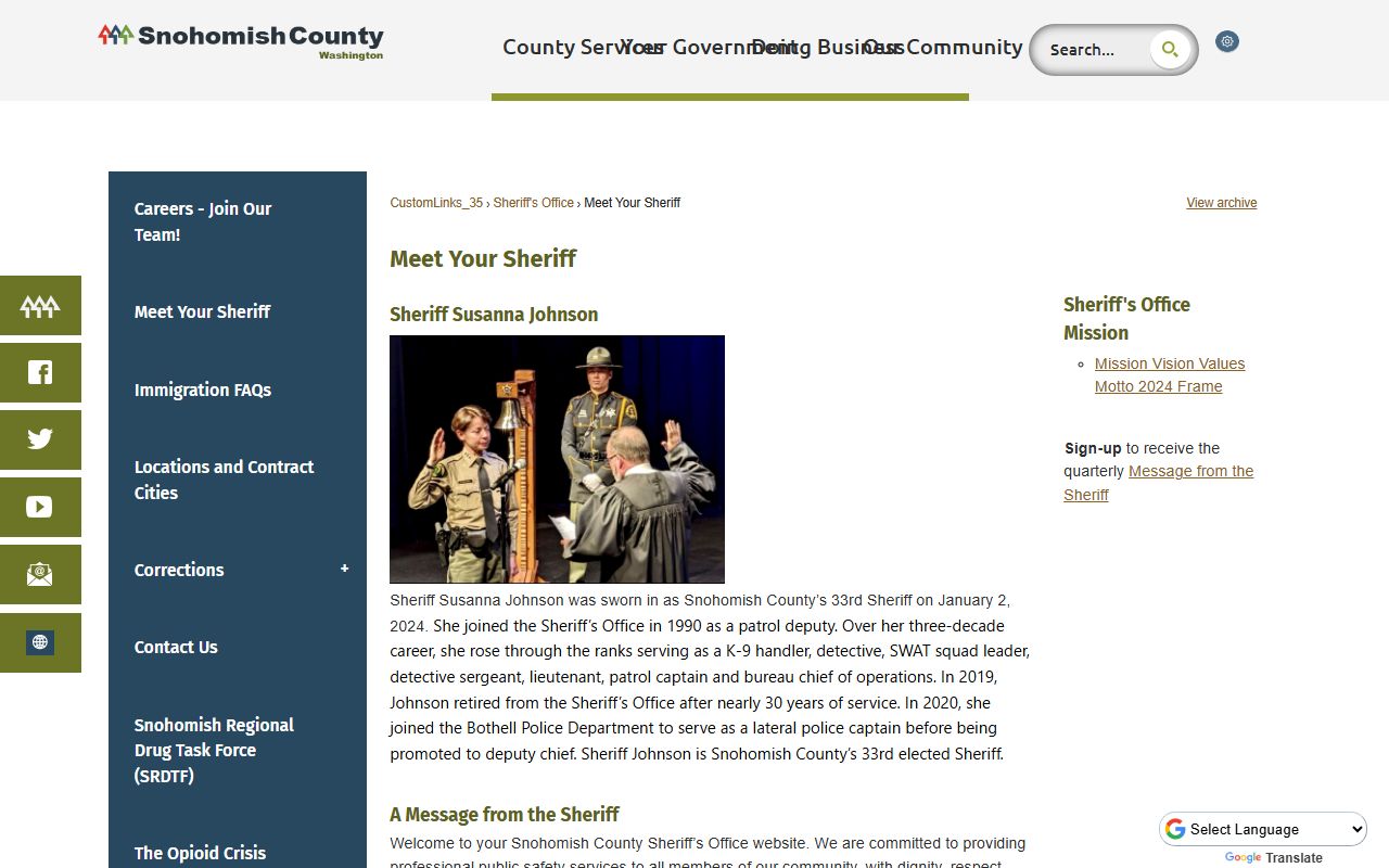 Snohomish County booking releases - sheriff bio