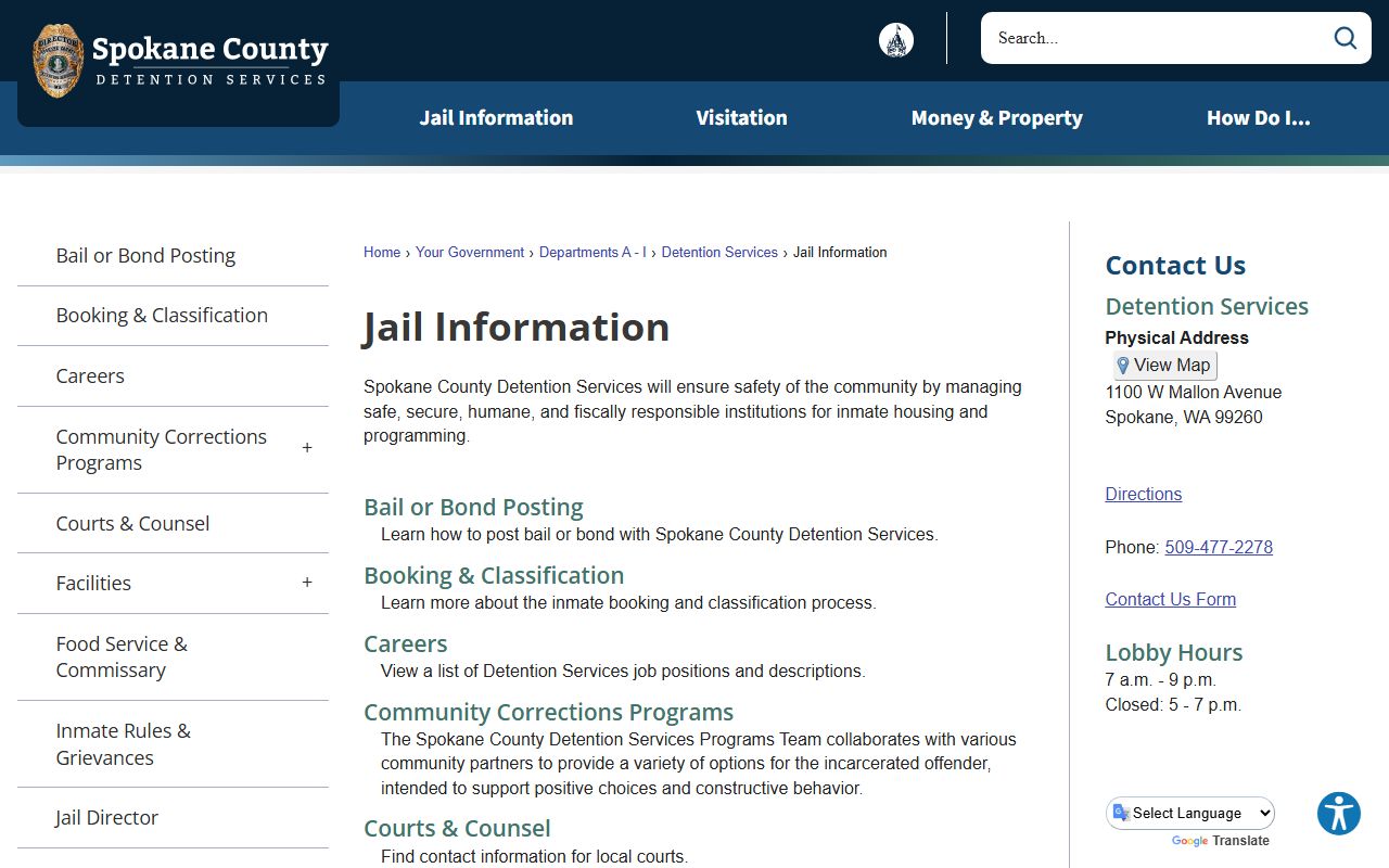 Spokane County booking releases - jail info