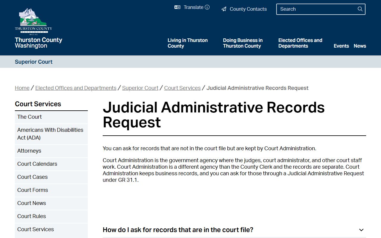 Thurston County booking releases - superior court