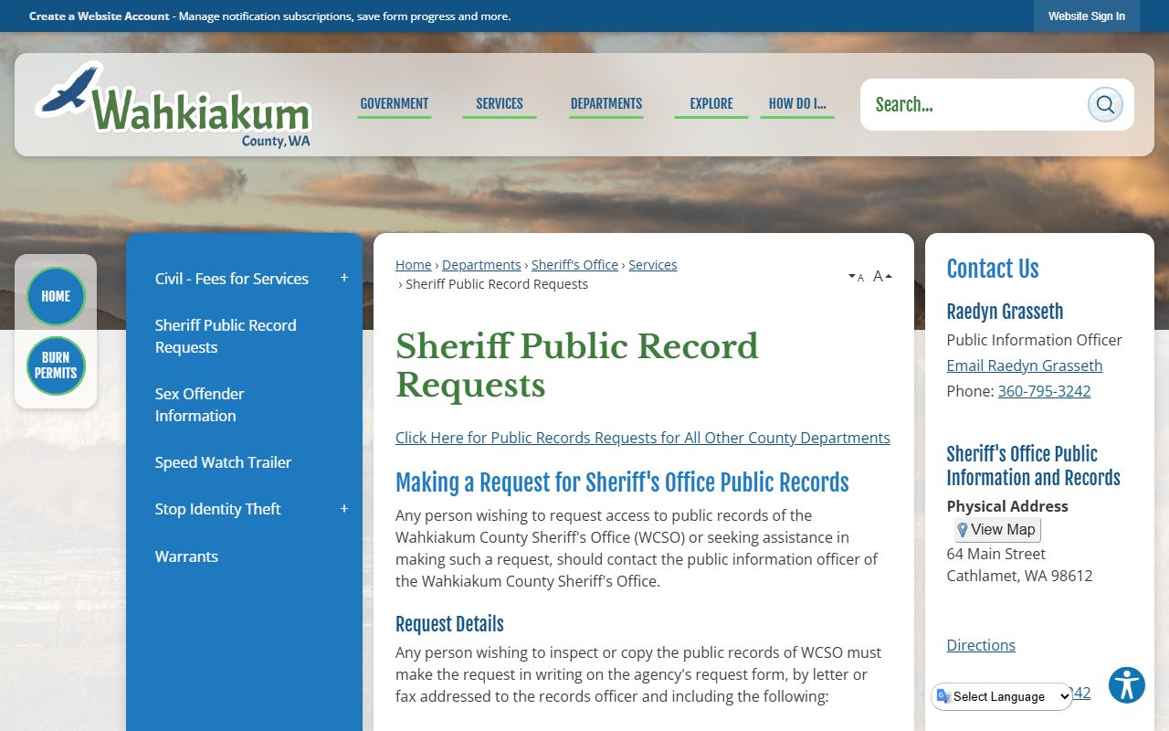 Wahkiakum County booking releases - records