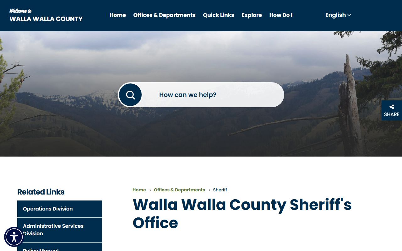 Walla Walla booking releases sheriff main