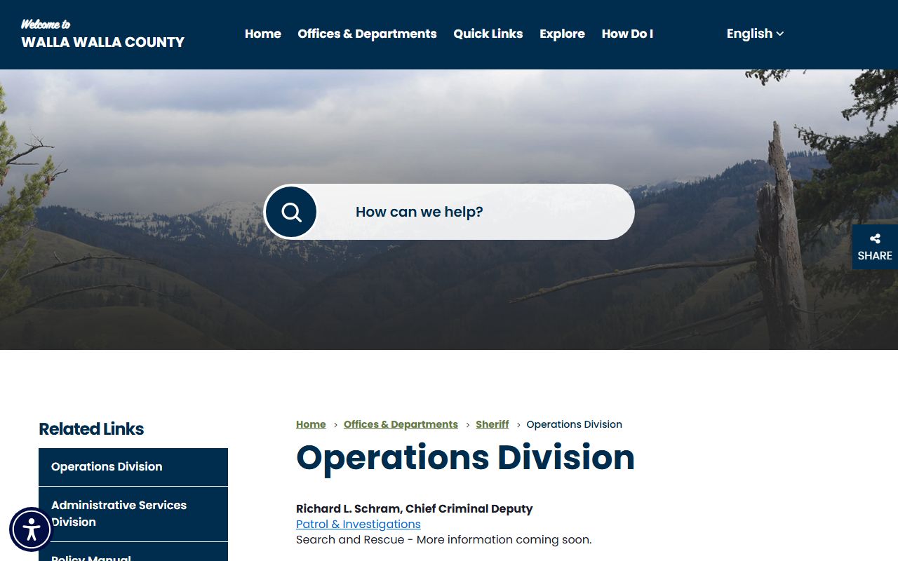 Walla Walla booking releases operations division