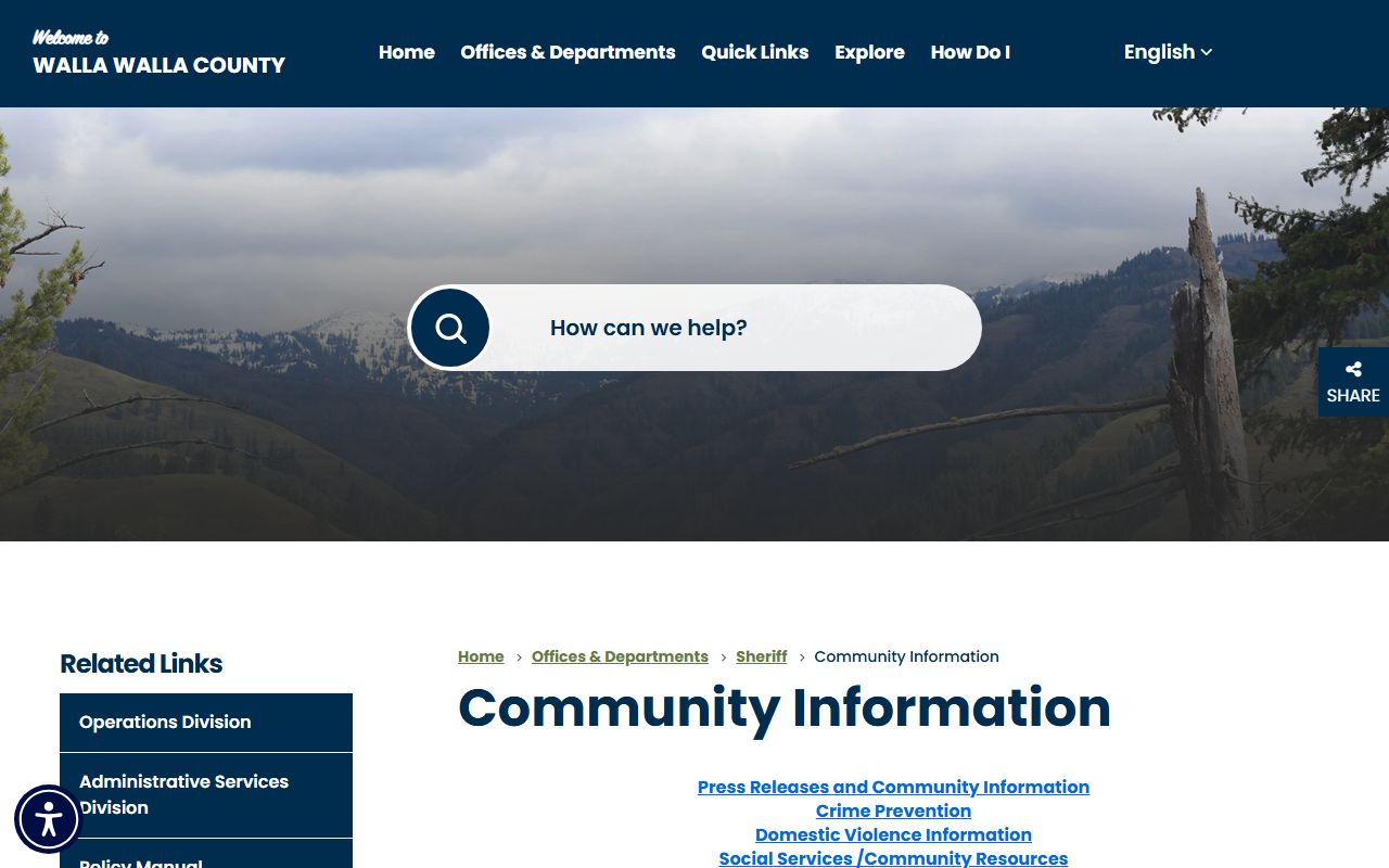 Walla Walla booking releases community info