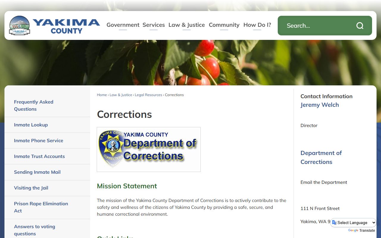 Yakima County booking releases - corrections