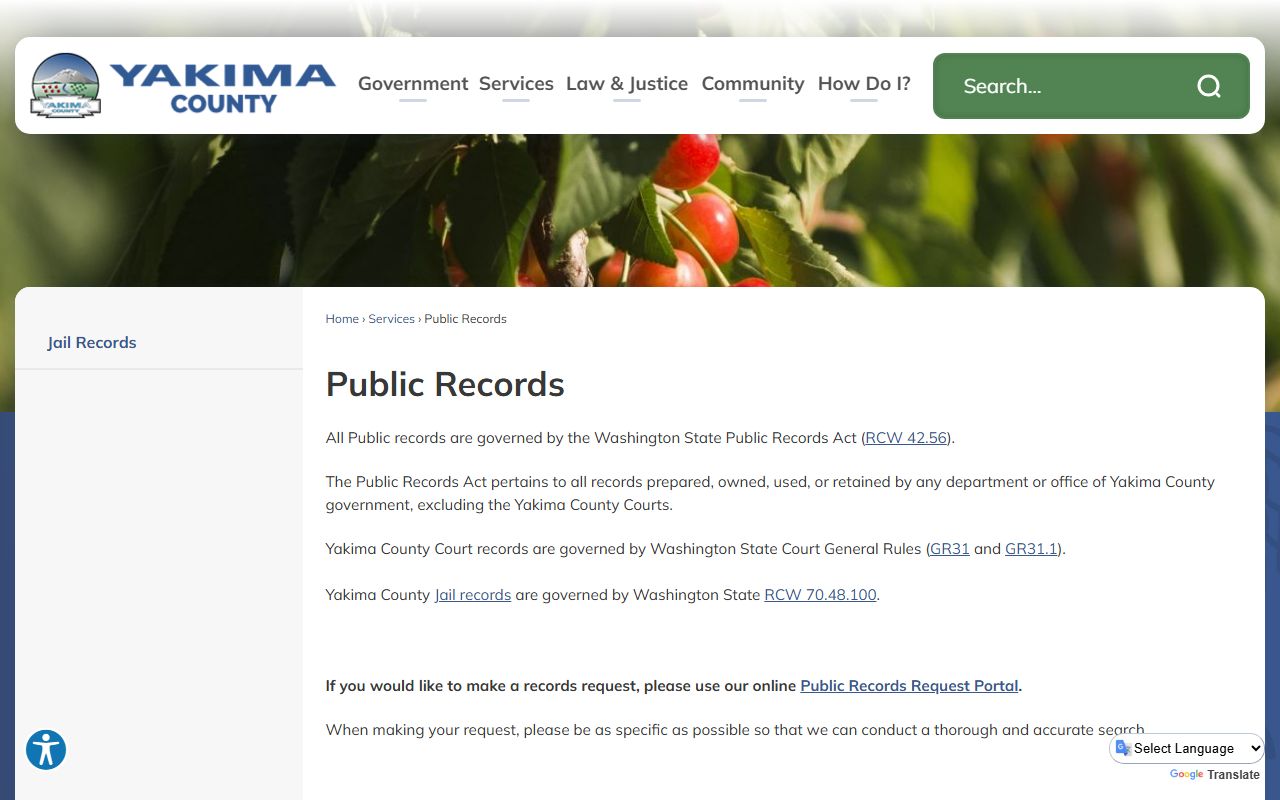 Yakima County booking releases - public records