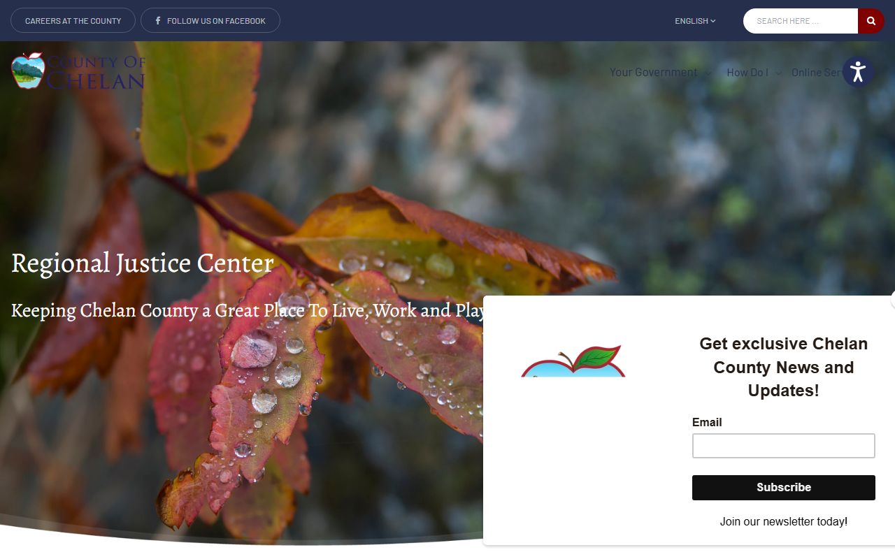 Chelan County booking releases regional justice center page