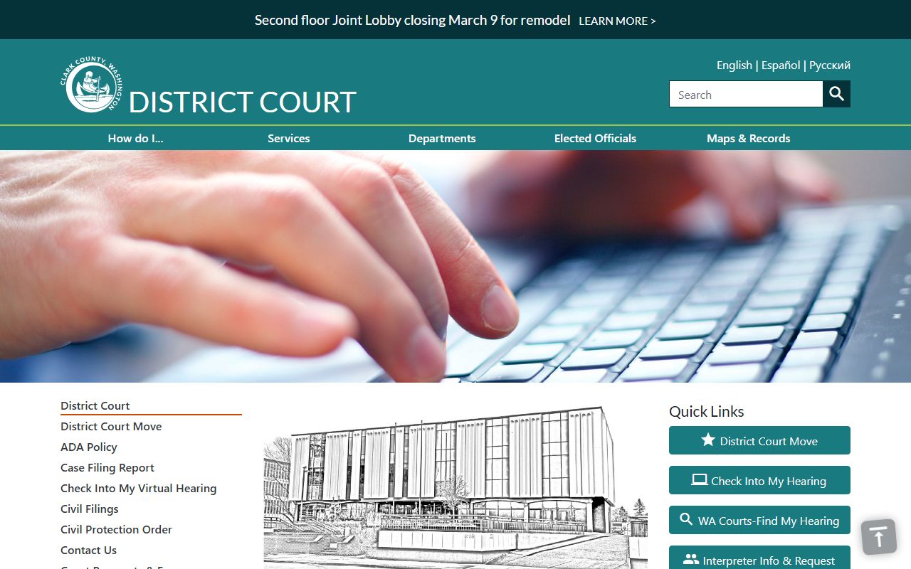 Clark County booking releases district court page