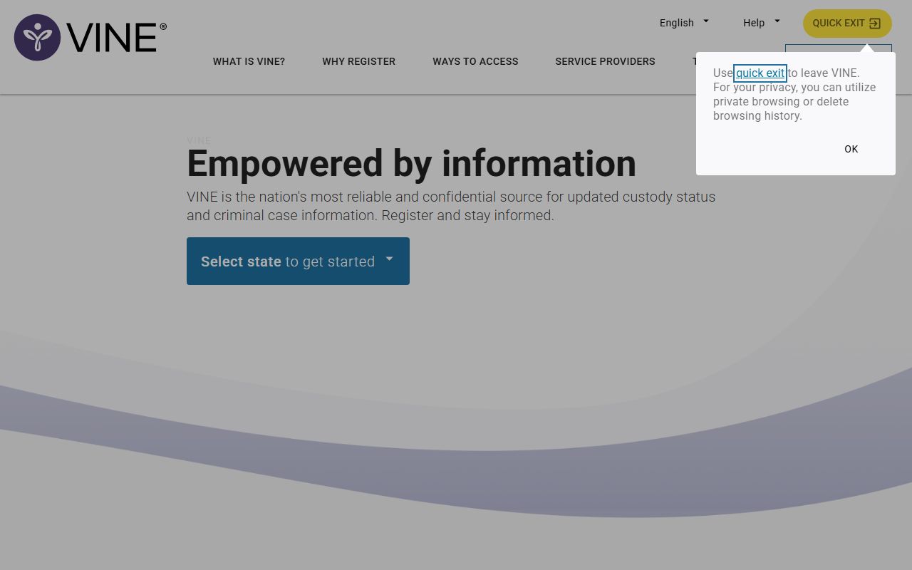 Cowlitz County booking releases vinelink notification