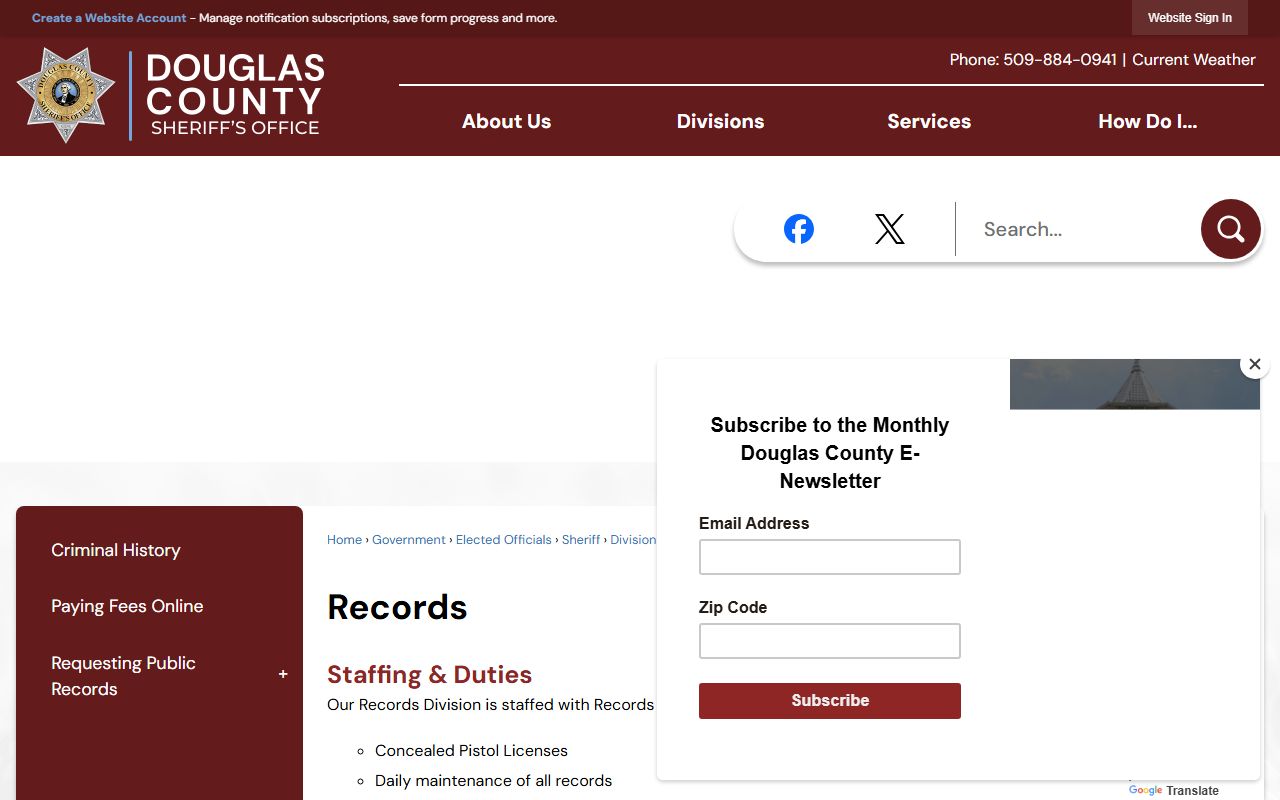 Douglas County booking releases sheriff records division
