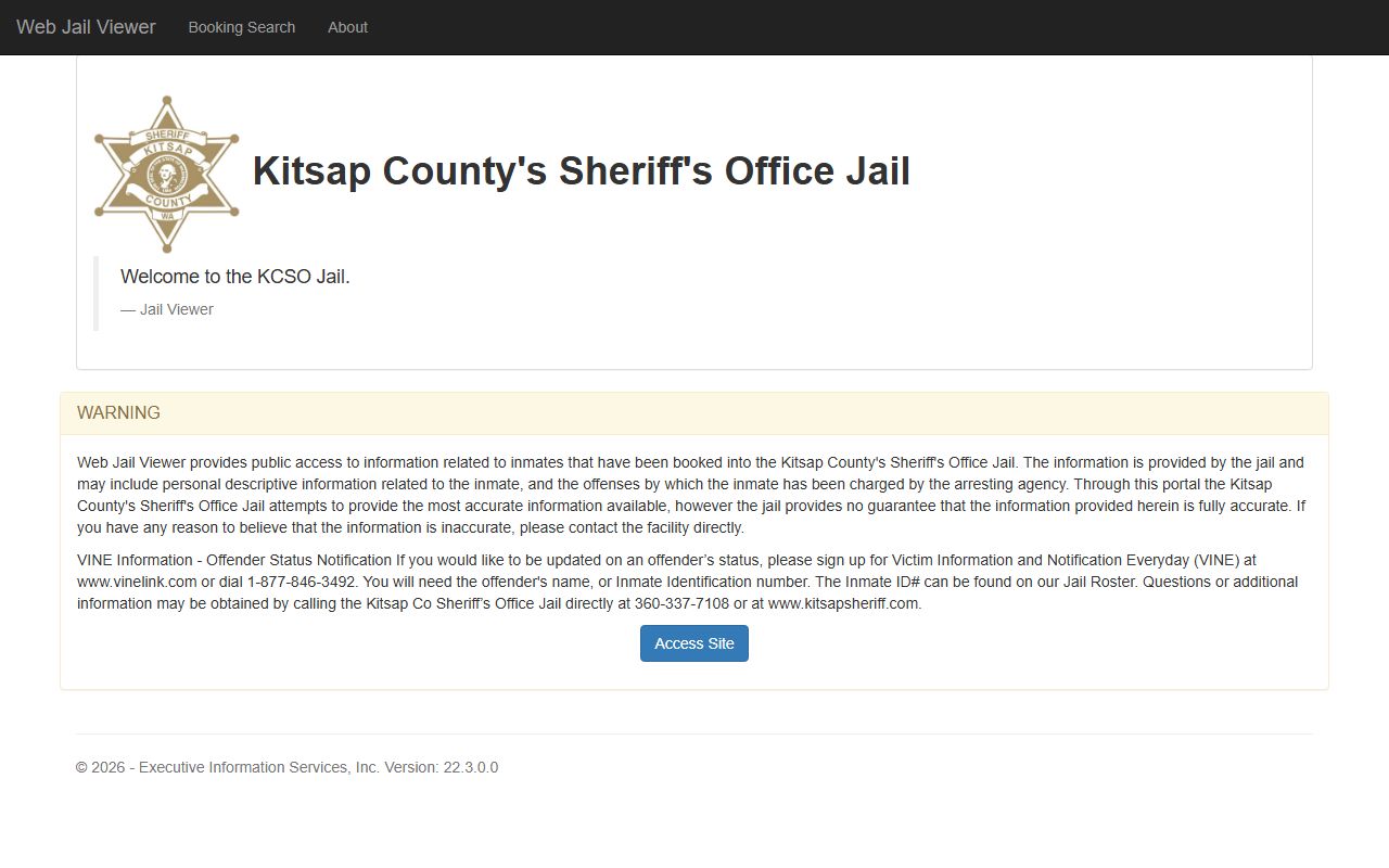 Kitsap County Sheriff Jail Web Viewer Washington booking releases