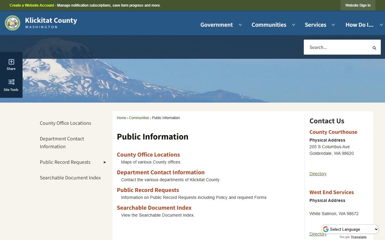 Klickitat County Public Information booking releases