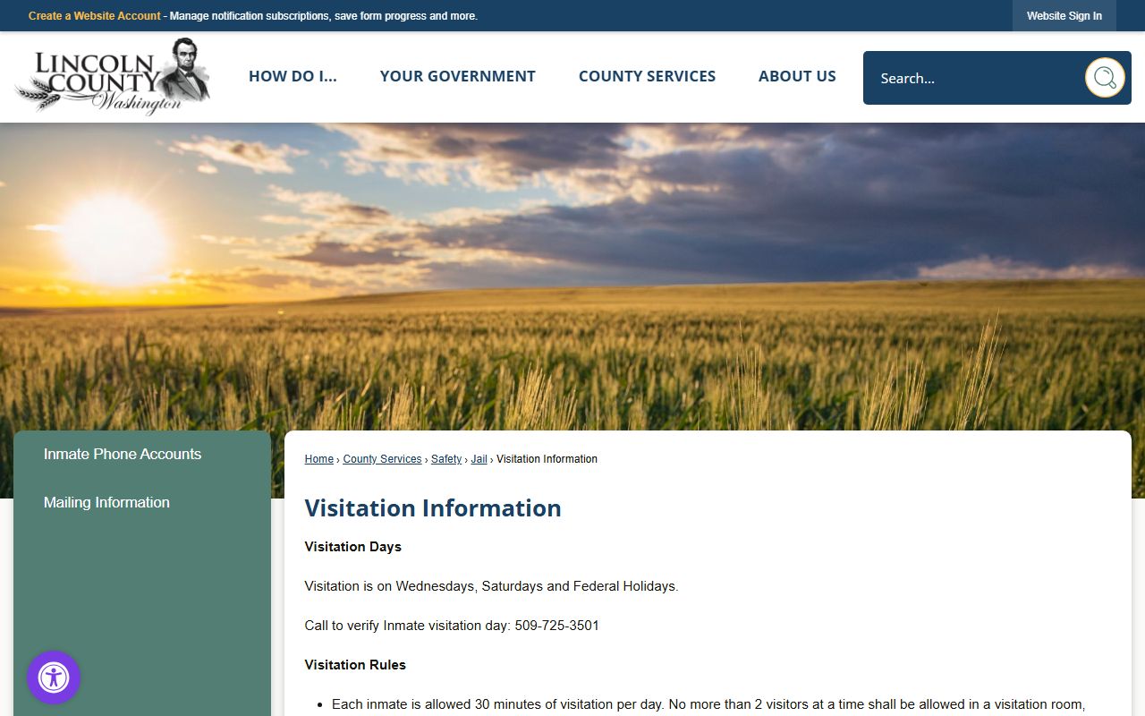 Lincoln County booking releases - visitation