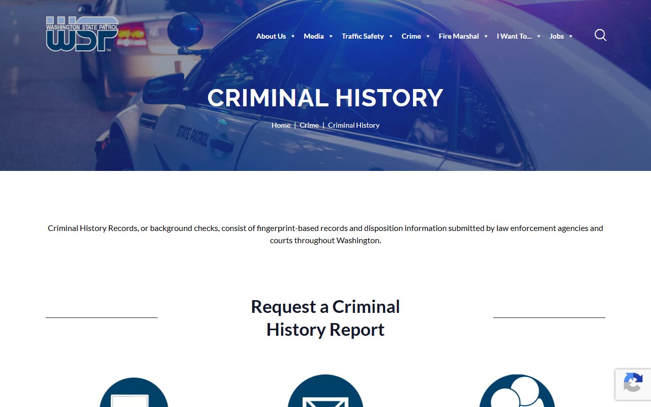 Washington State Patrol Criminal History and booking releases program